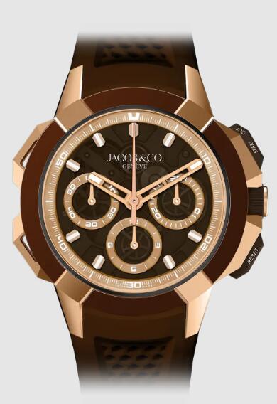 Jacob & Co EC440.43.AA.AA.A epic x chrono 44mm tri-compax brown replica watch